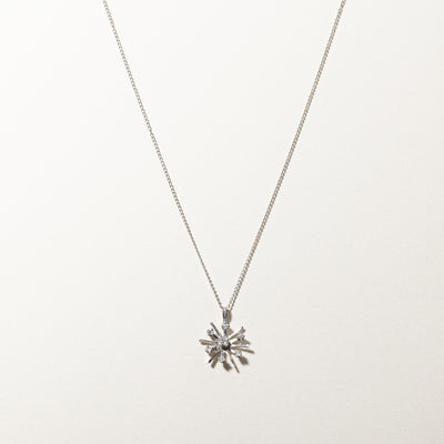 Diamond Snowflake Pendant Necklace | 0.15ctw | 18