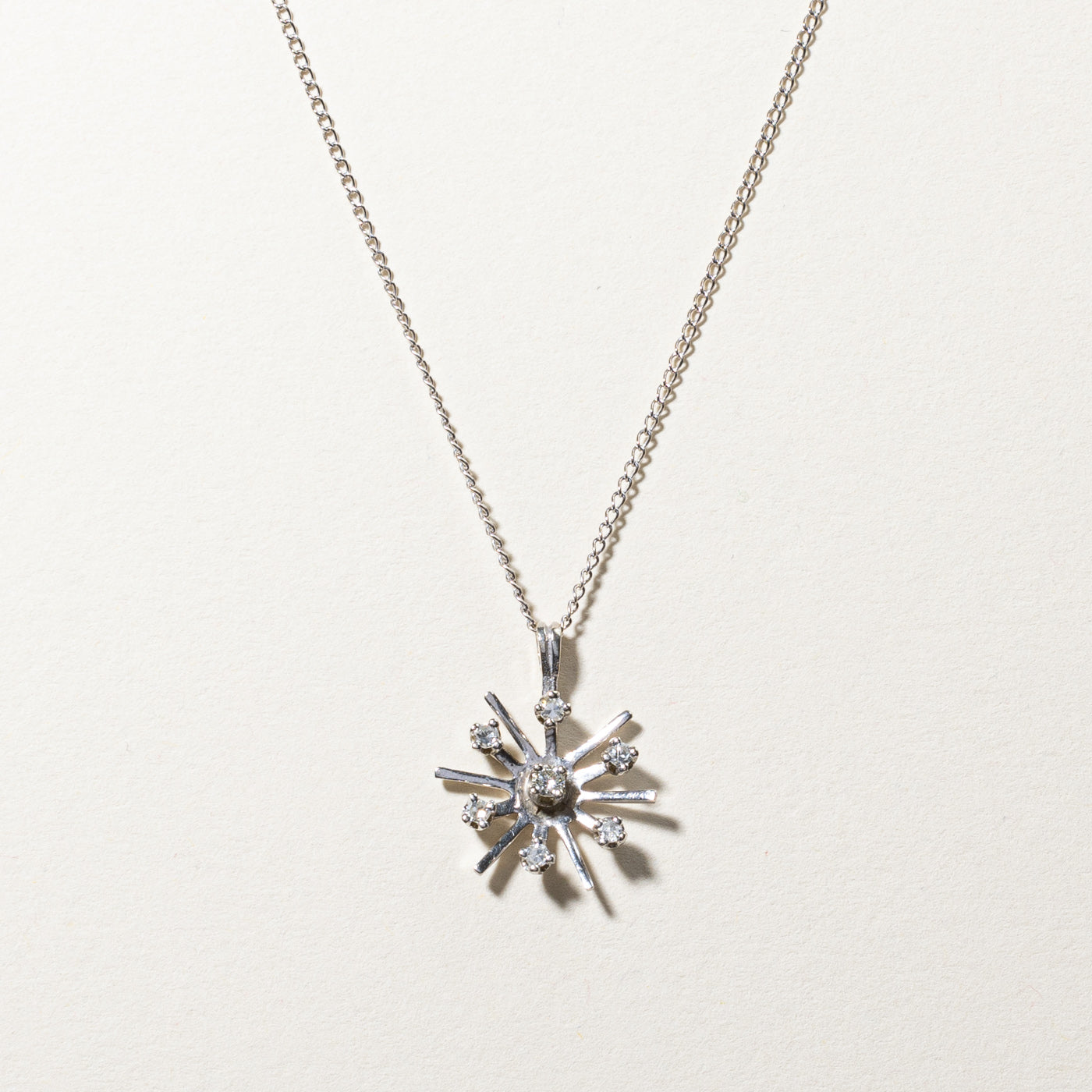 Diamond Snowflake Pendant Necklace | 0.15ctw | 18"|