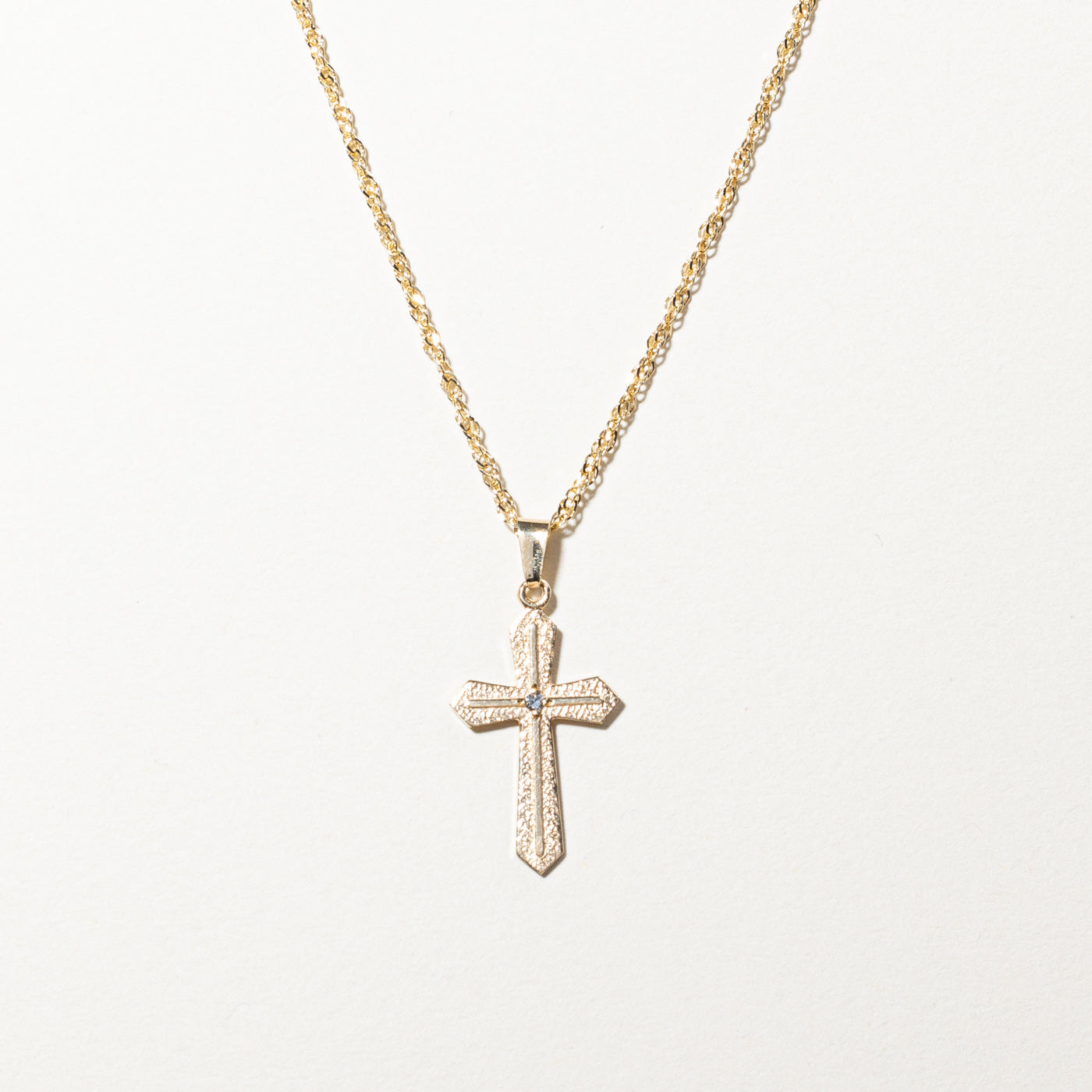 Diamond Cross Pendant Necklace | 0.01ct | 15"|