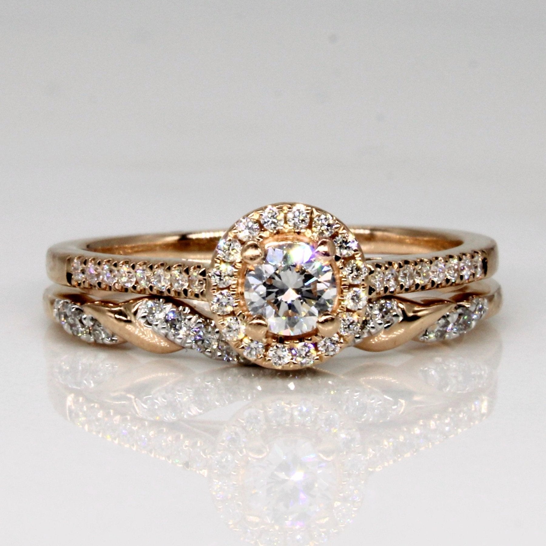 'Noam Carver' Diamond Wedding Ring Set | 0.35ctw, 0.12ctw | SZ 7.5 | - 100 Ways