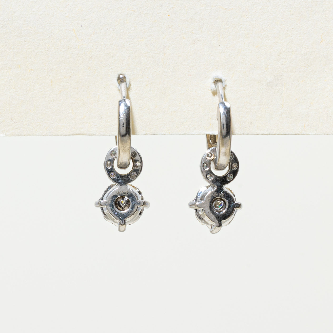 Diamond Halo Drop Earrings | 0.5ctw |