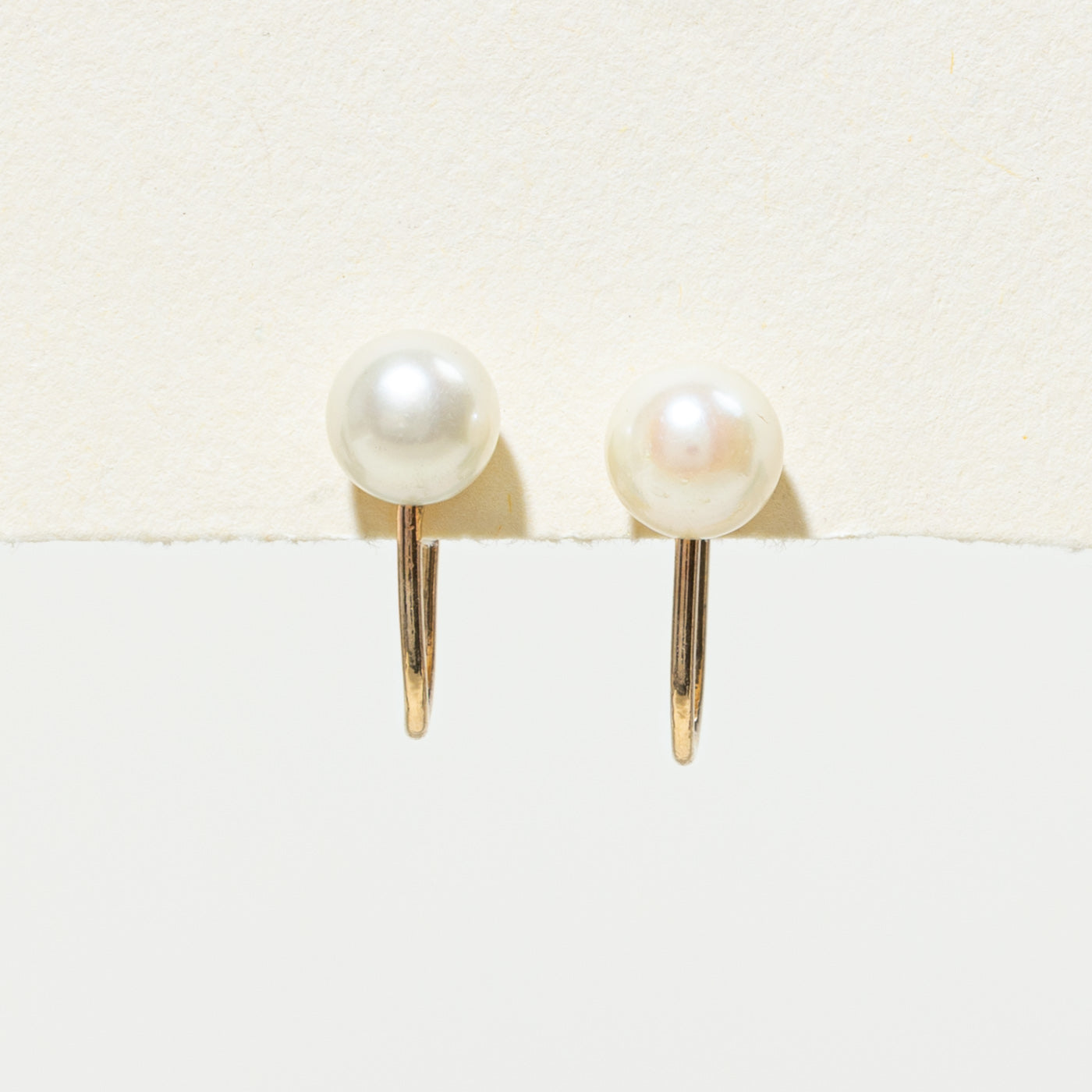 Pearl Screw Back Stud Earrings
