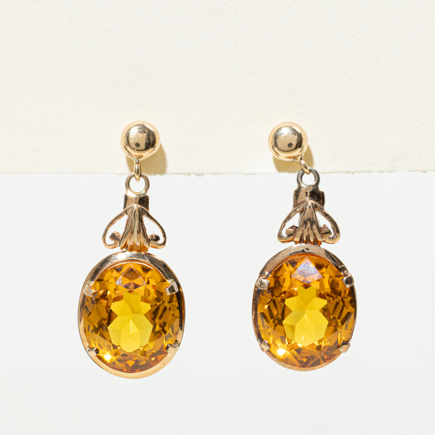 Oval Cut Citrine Drop Earrings | 10.0ctw |
