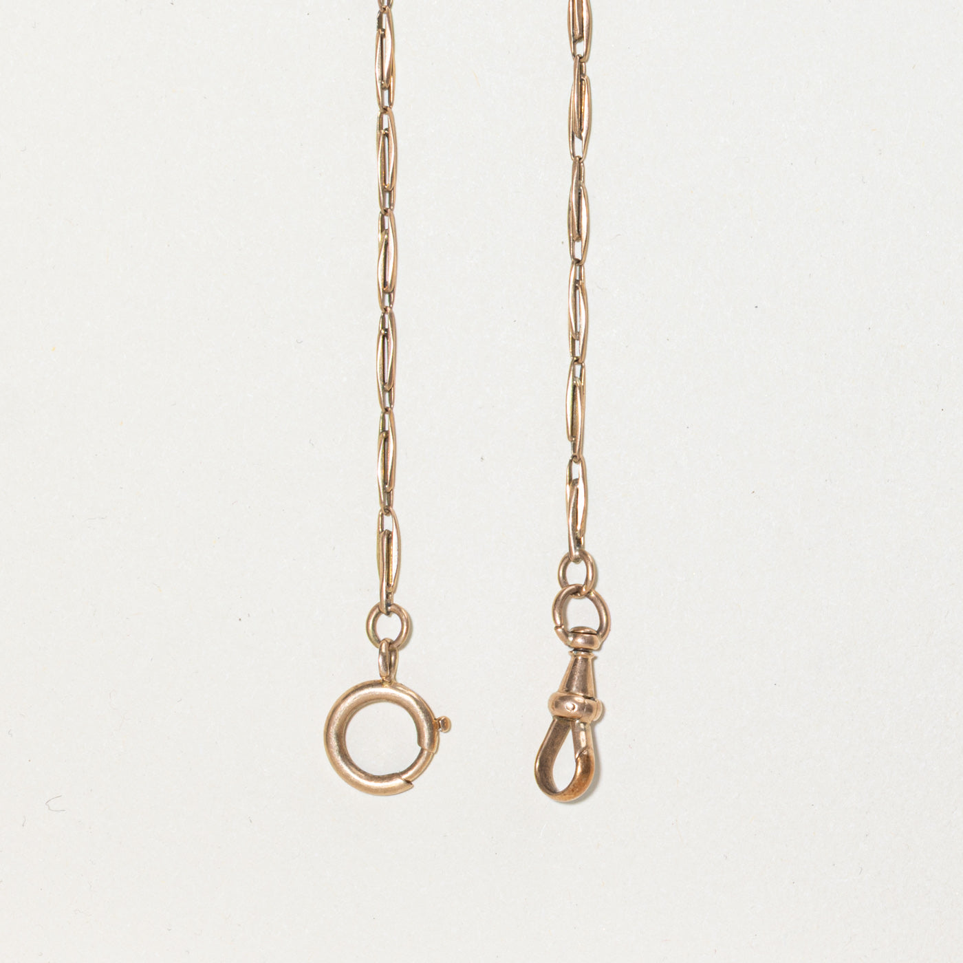 14k Yellow Gold Dog Clip Watch Chain | 15" |