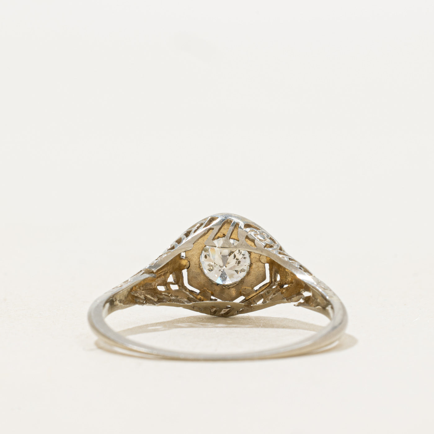Bague solitaire ajourée en diamant | 0,37 ct | Taille 8,0 |