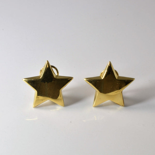 'Omega' Clip Puffed Star Studs |