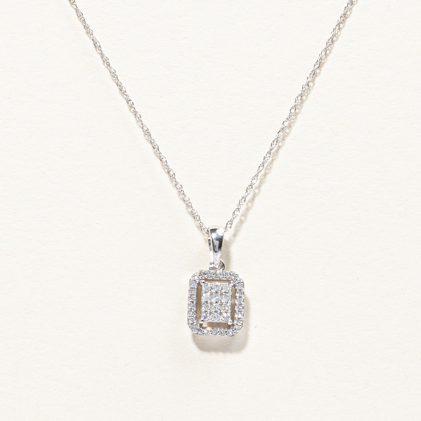 Cluster Diamond Pendant Necklace | 0.21ctw | 18"|