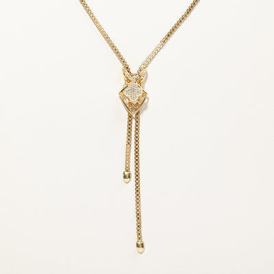 Cluster Diamond Textured Adjustable Necklace | 0.14ctw | 34