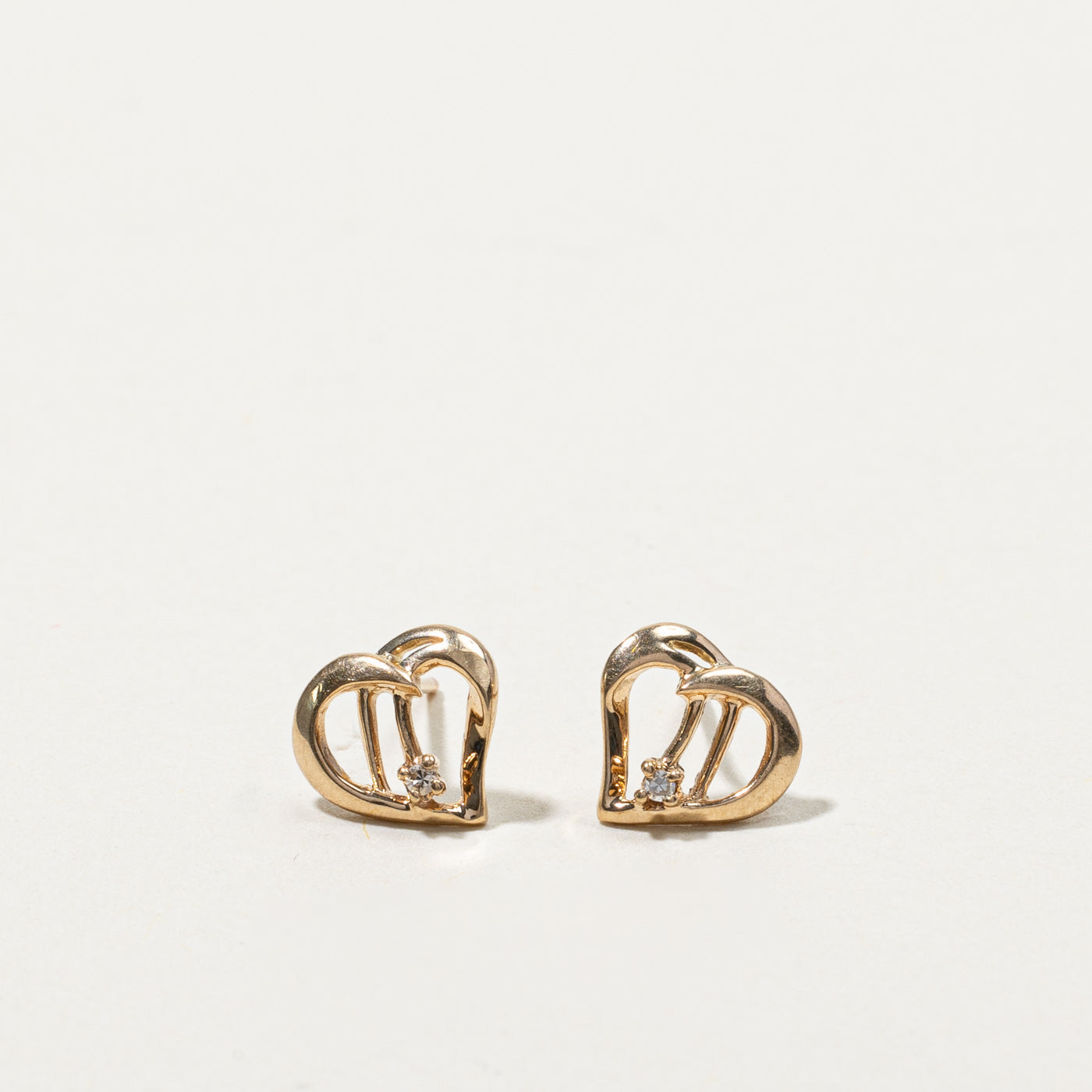 Diamond Heart Studs | 0.01ctw |