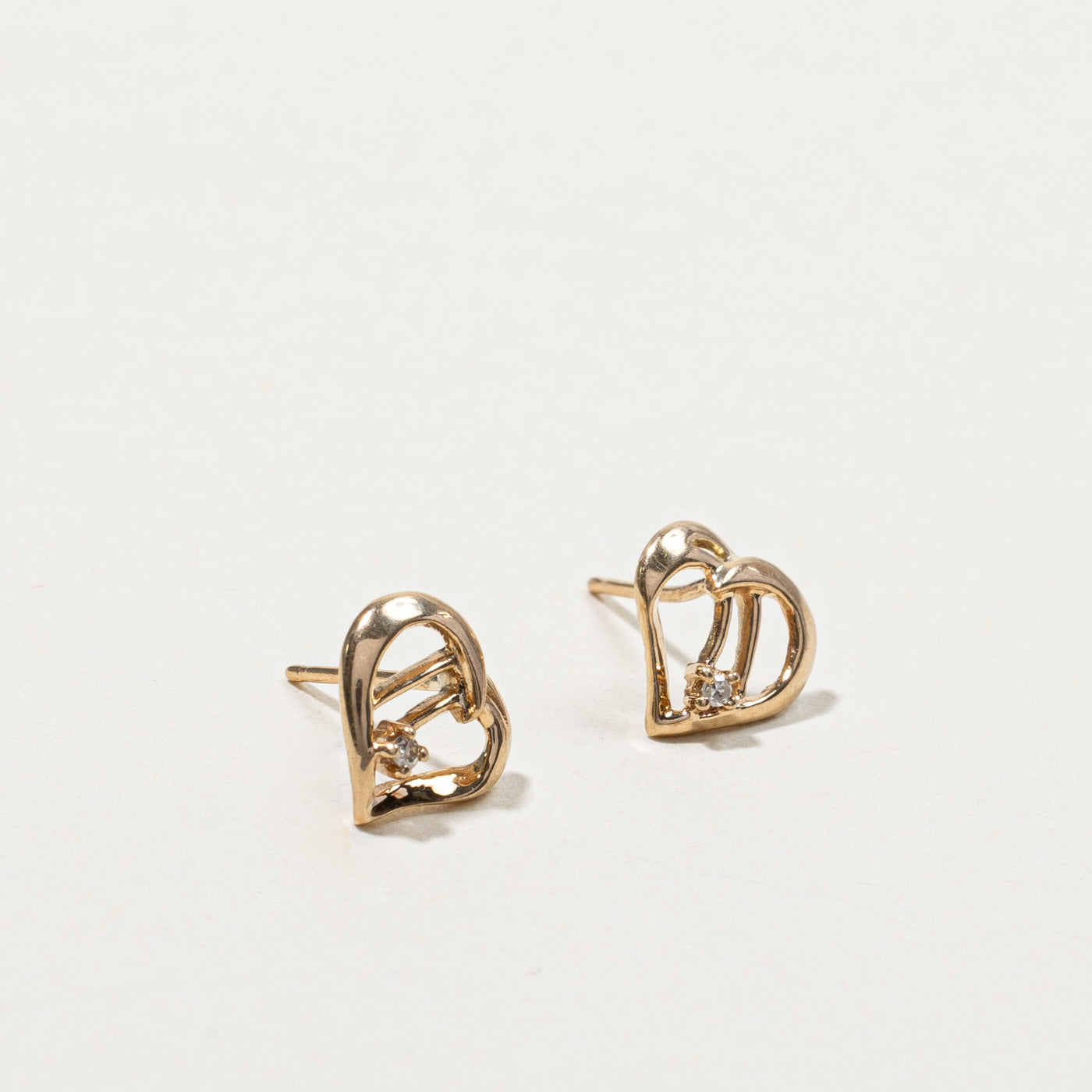 Diamond Heart Studs | 0.01ctw |