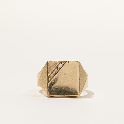 Diamond Signet Ring | 0.03ctw | SZ 10 |