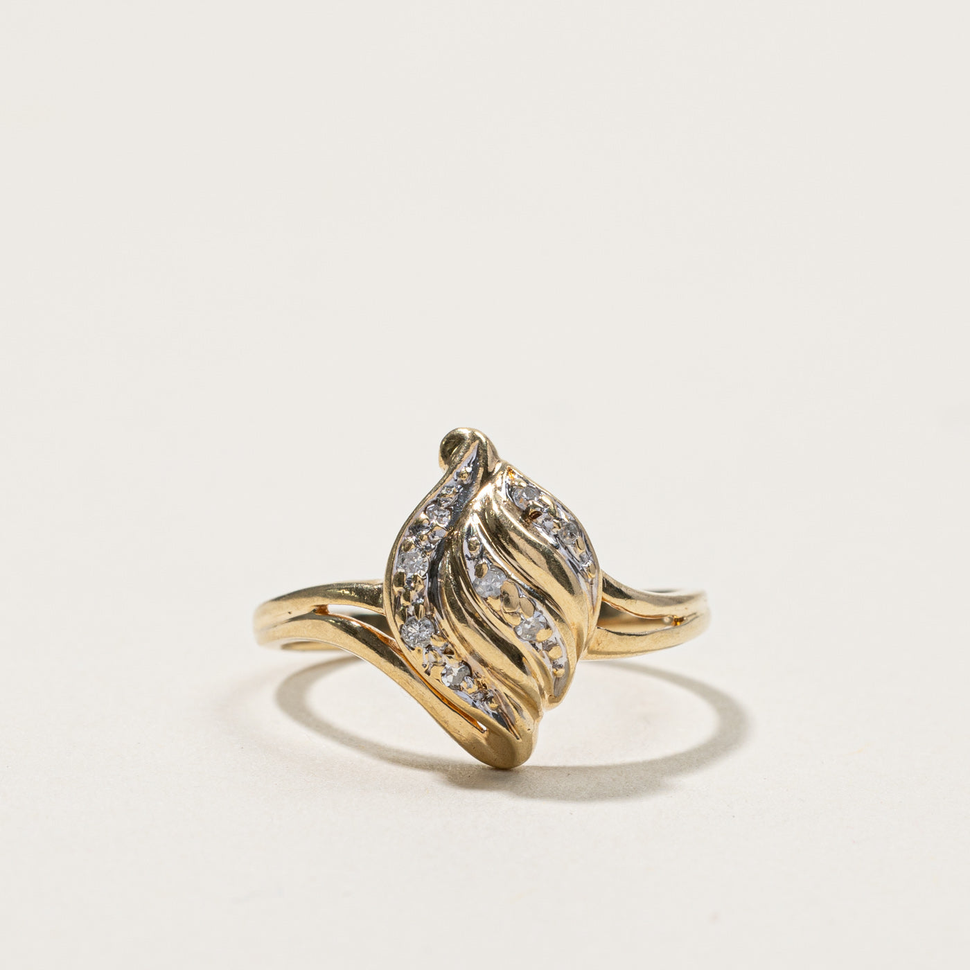 Diamond Bypass Textured Ring | 0.05ctw | SZ 6.25 |