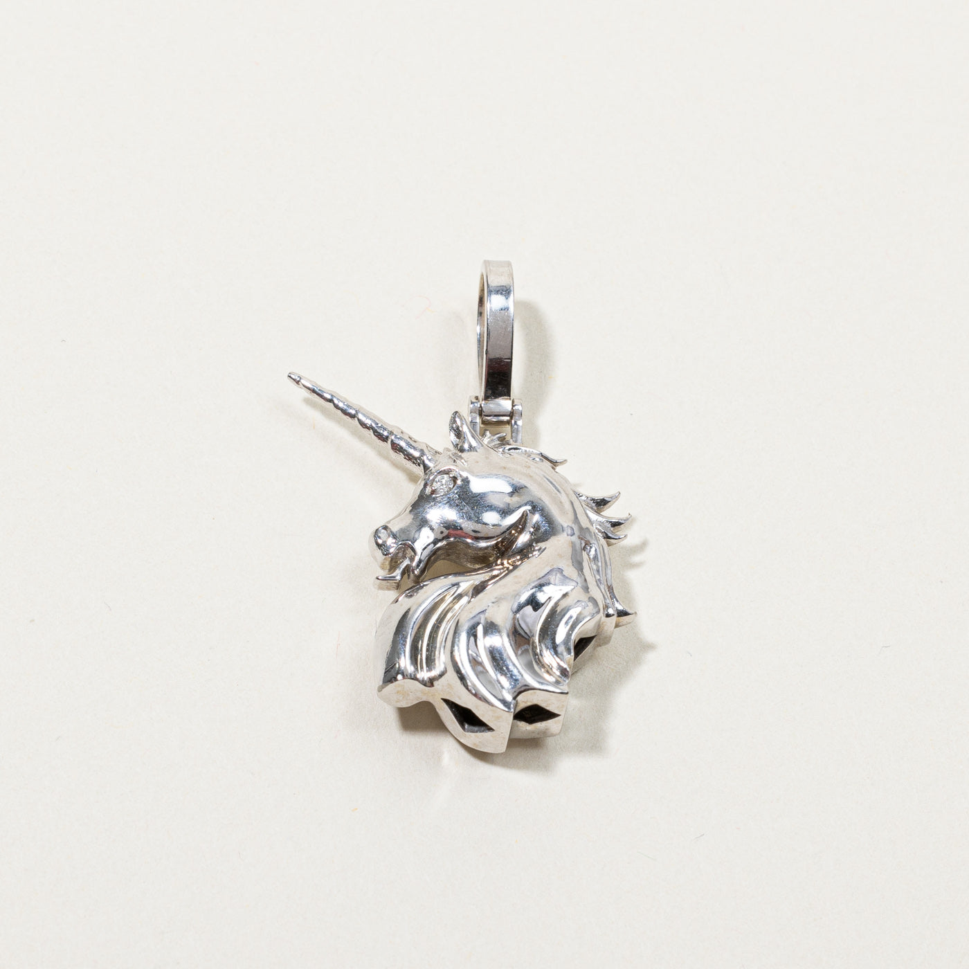 White Gold Unicorn Diamond Pendant | 0.02ctw |