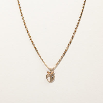Diamond Apple Pendant Necklace | 0.01ct | 19