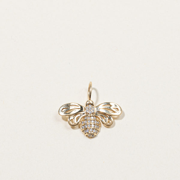 Cluster Diamond Bee Pendant | 0.08ctw |