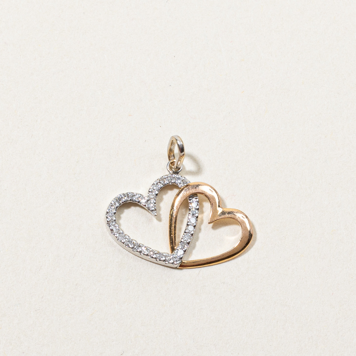 Double Heart Diamond Pendant | 0.15ctw |