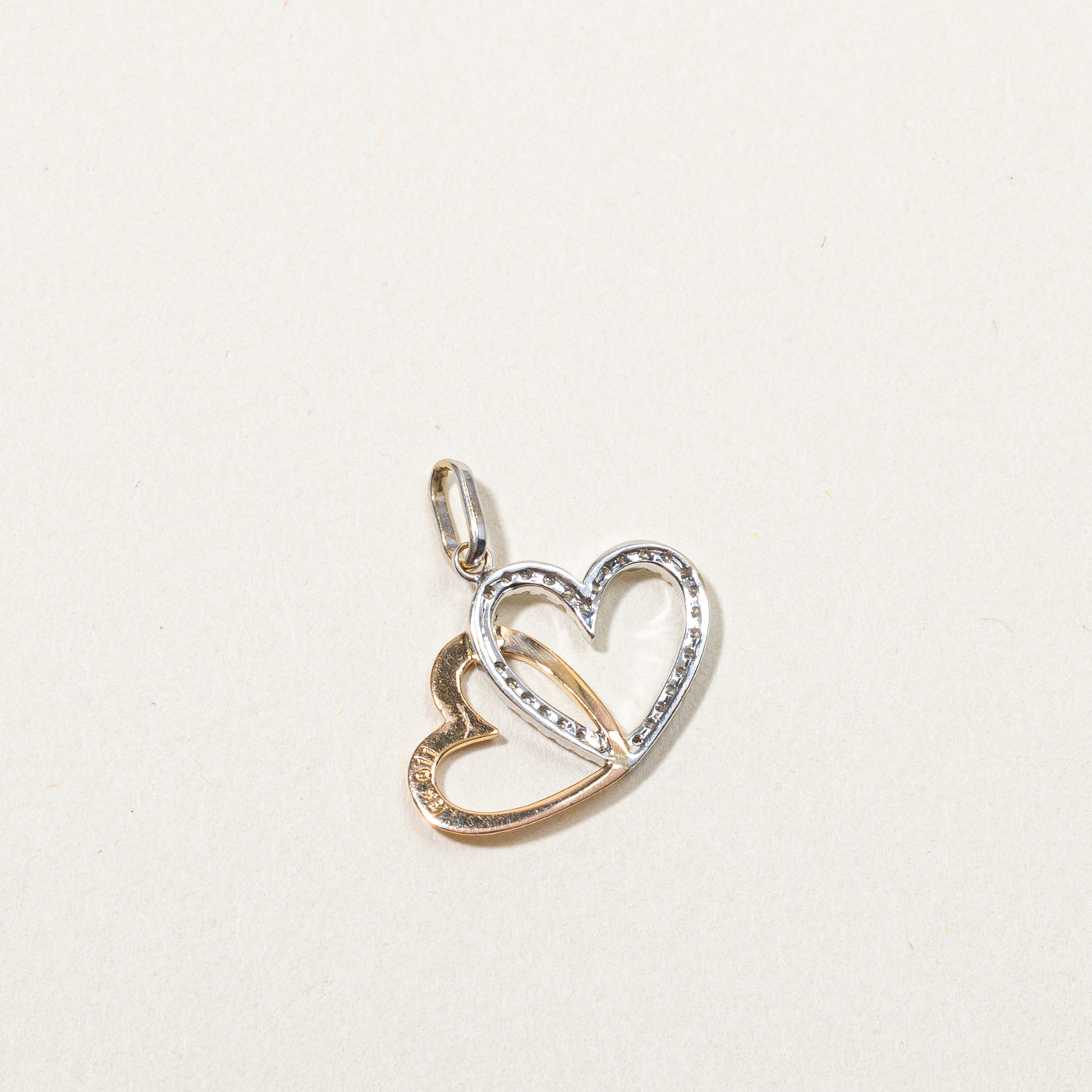 Double Heart Diamond Pendant | 0.15ctw |
