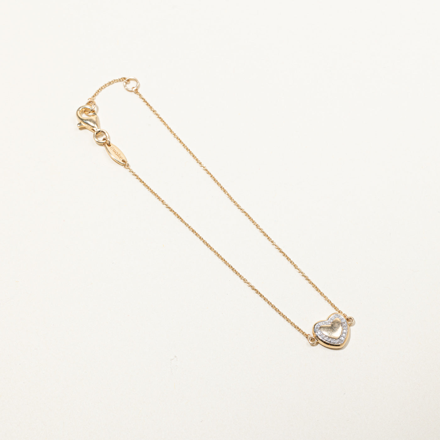 Diamond Heart Chain Bracelet | 0.05ctw | 8"|