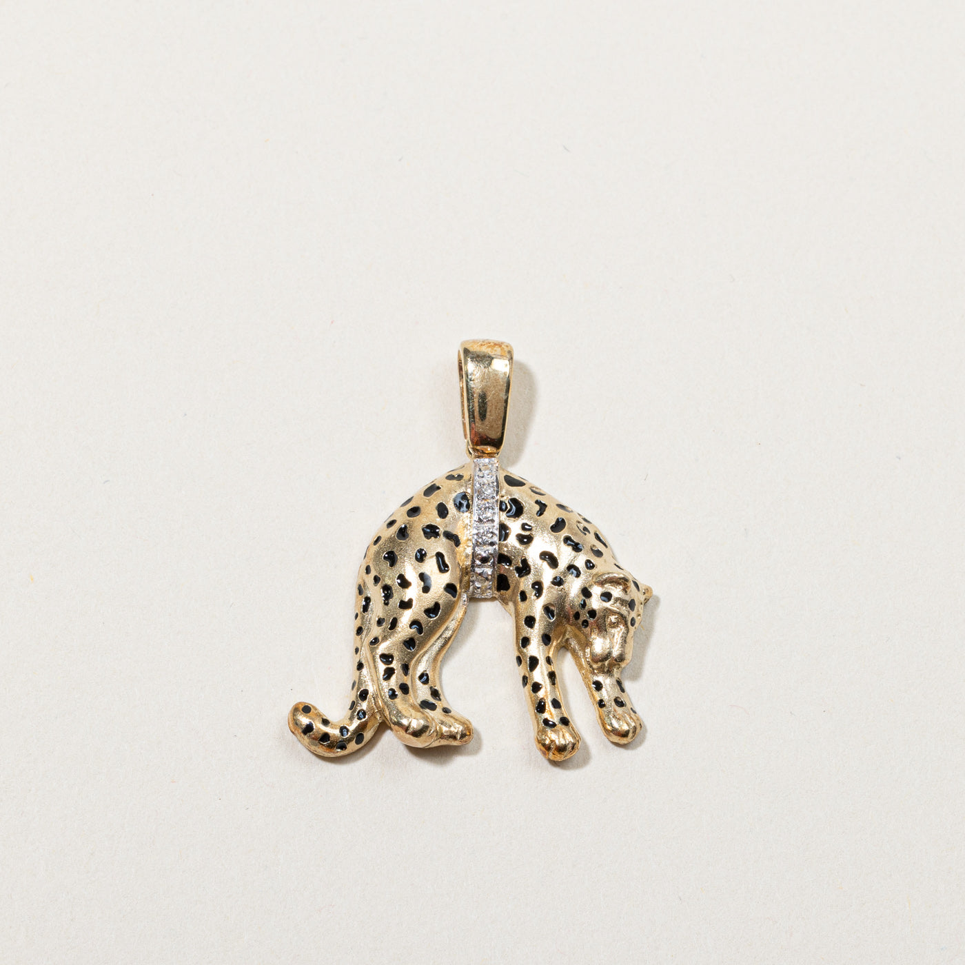 Gold Panther Diamond Pendant | 0.03ctw |