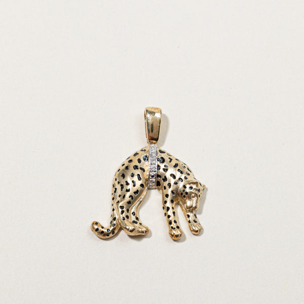 Gold Panther Diamond Pendant | 0.03ctw |