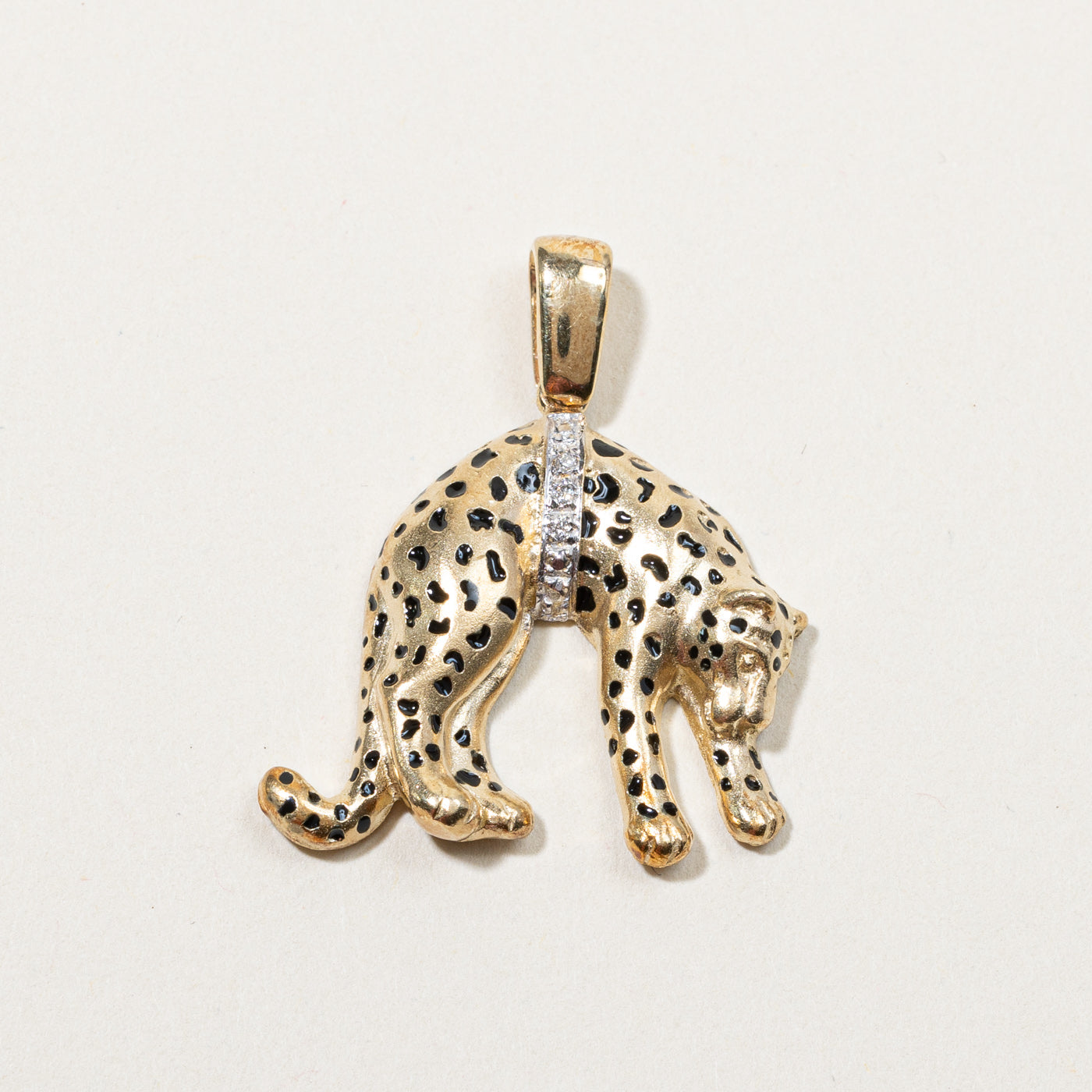 Gold Panther Diamond Pendant | 0.03ctw |