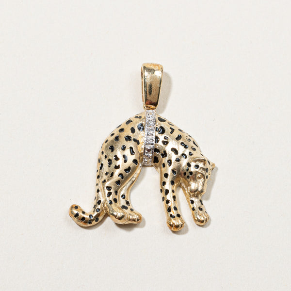 Gold Panther Diamond Pendant | 0.03ctw |