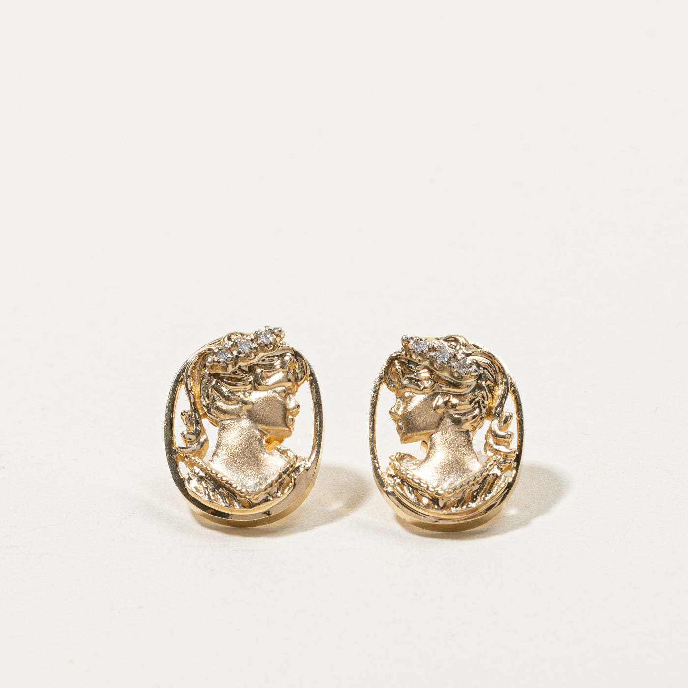 Diamond Lady Figure Design Earrings | 0.06ctw |