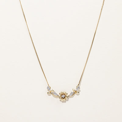 Floral Diamond Necklace | 0.05ctw | 16