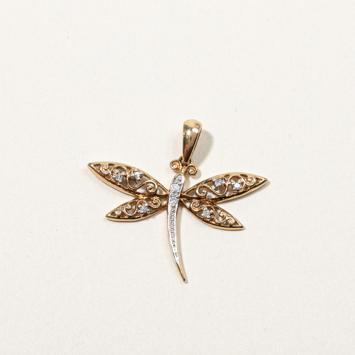 Diamond Dragonfly Pendant | 0.05ctw |