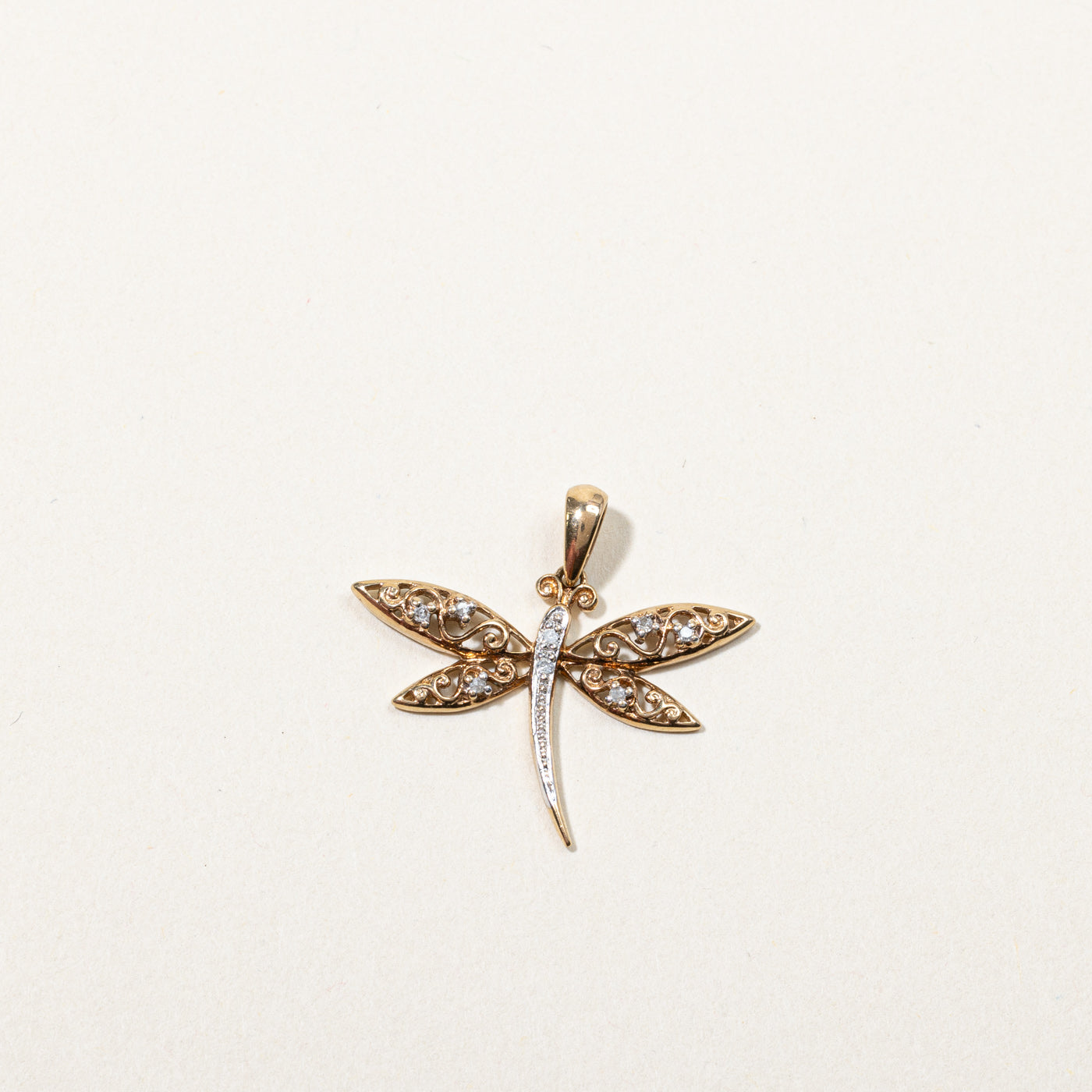 Diamond Dragonfly Pendant | 0.05ctw |