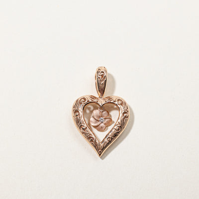 Rose Gold Heart Diamond Pendant | 0.03ct |
