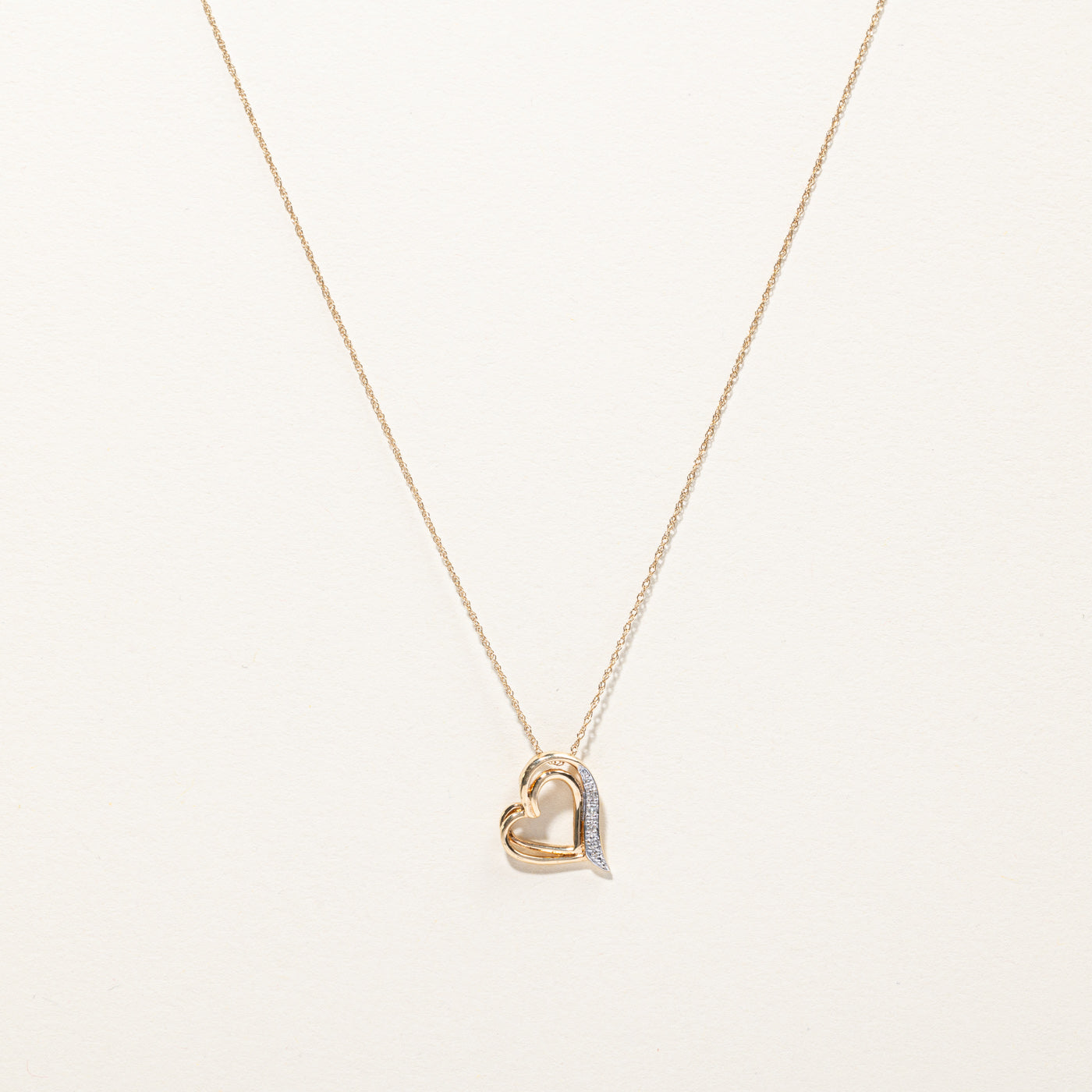 Diamond Heart Pendant Necklace | 0.02ctw | 18"|