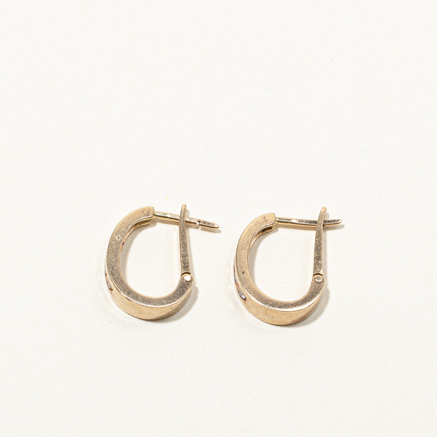 Channel Set Diamond Huggie Earrings | 0.20ctw |