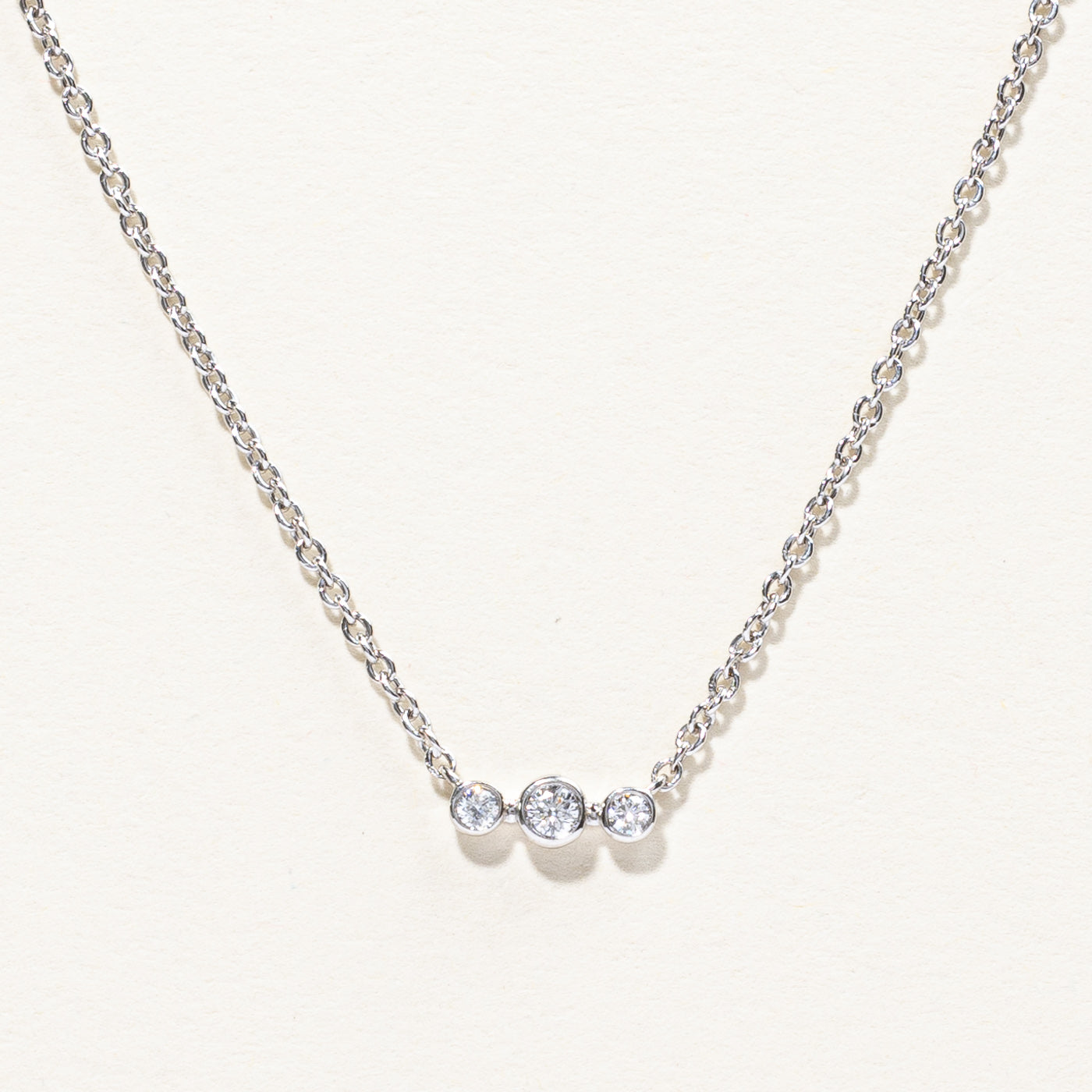 Three Stone Diamond Necklace | 0.11ctw | 20"|
