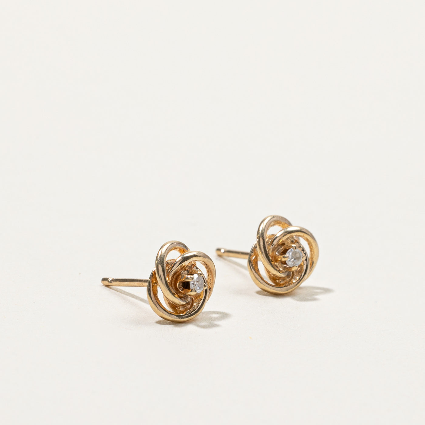 Diamond Knot Stud Earrings | 0.03ctw |