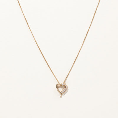 Diamond Heart Pendant Necklace | 0.10ctw | 16