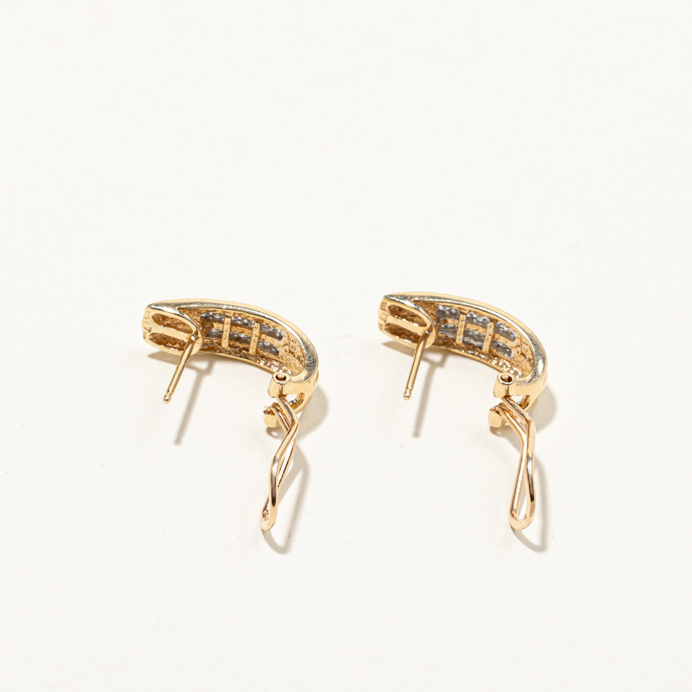 Channel Set Diamond Huggie Earrings | 0.28ctw |