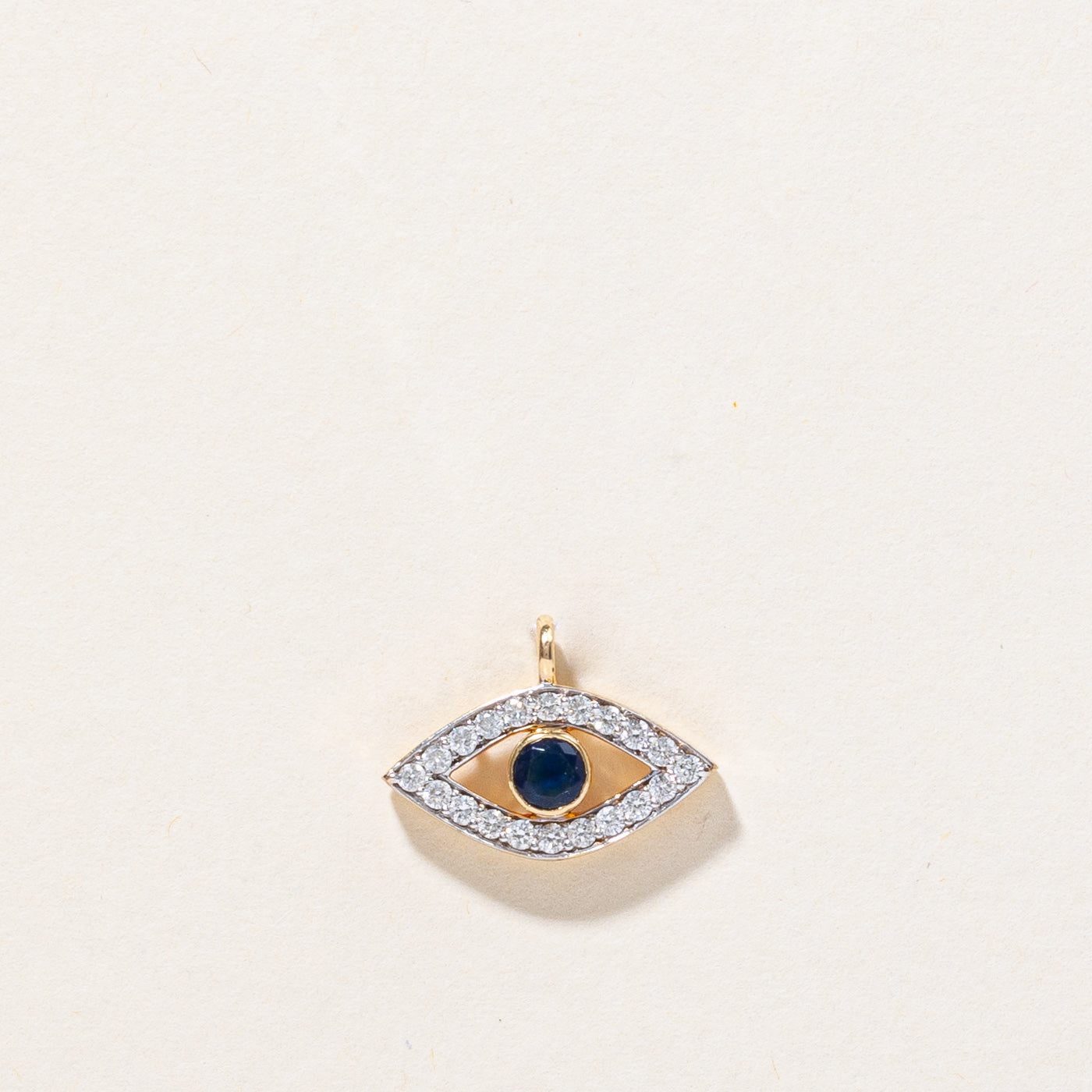 Diamond & Blue Glass Eye Pendant | 0.20ctw, 0.05ct |