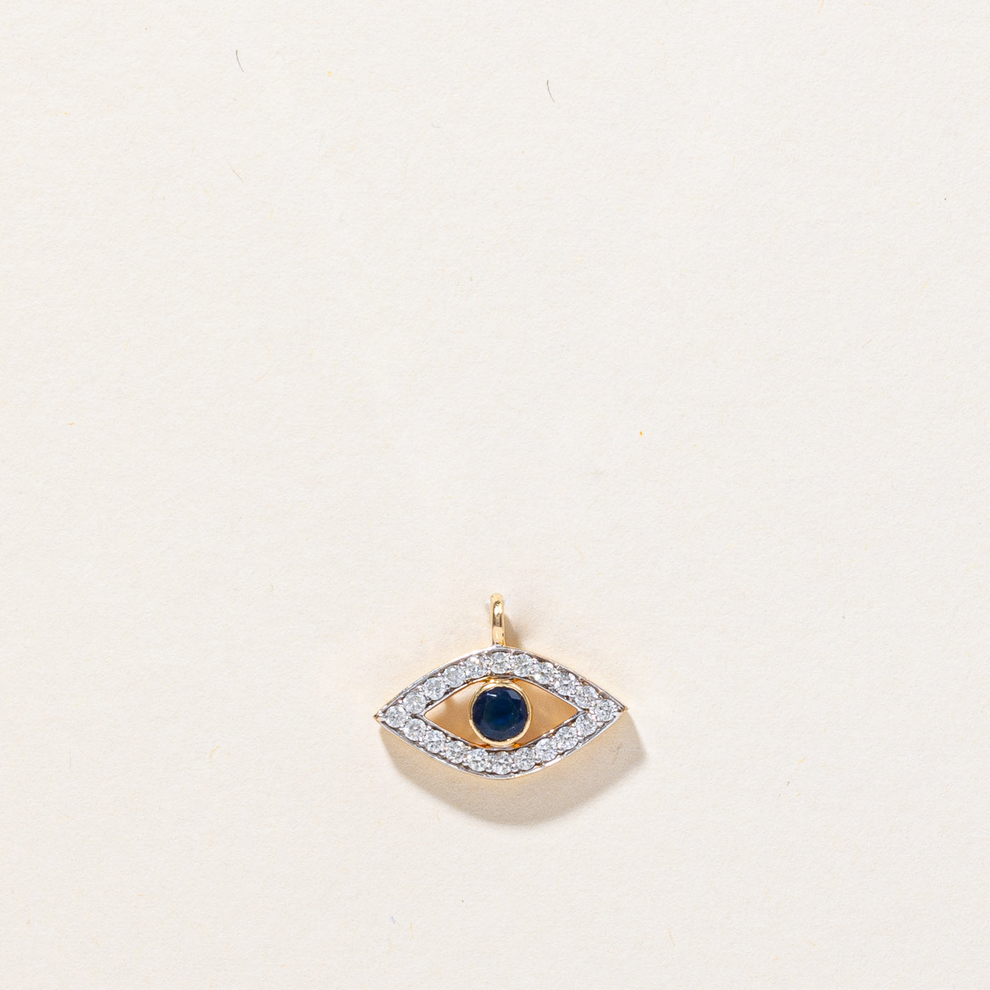 Diamond & Blue Glass Eye Pendant | 0.20ctw, 0.05ct |