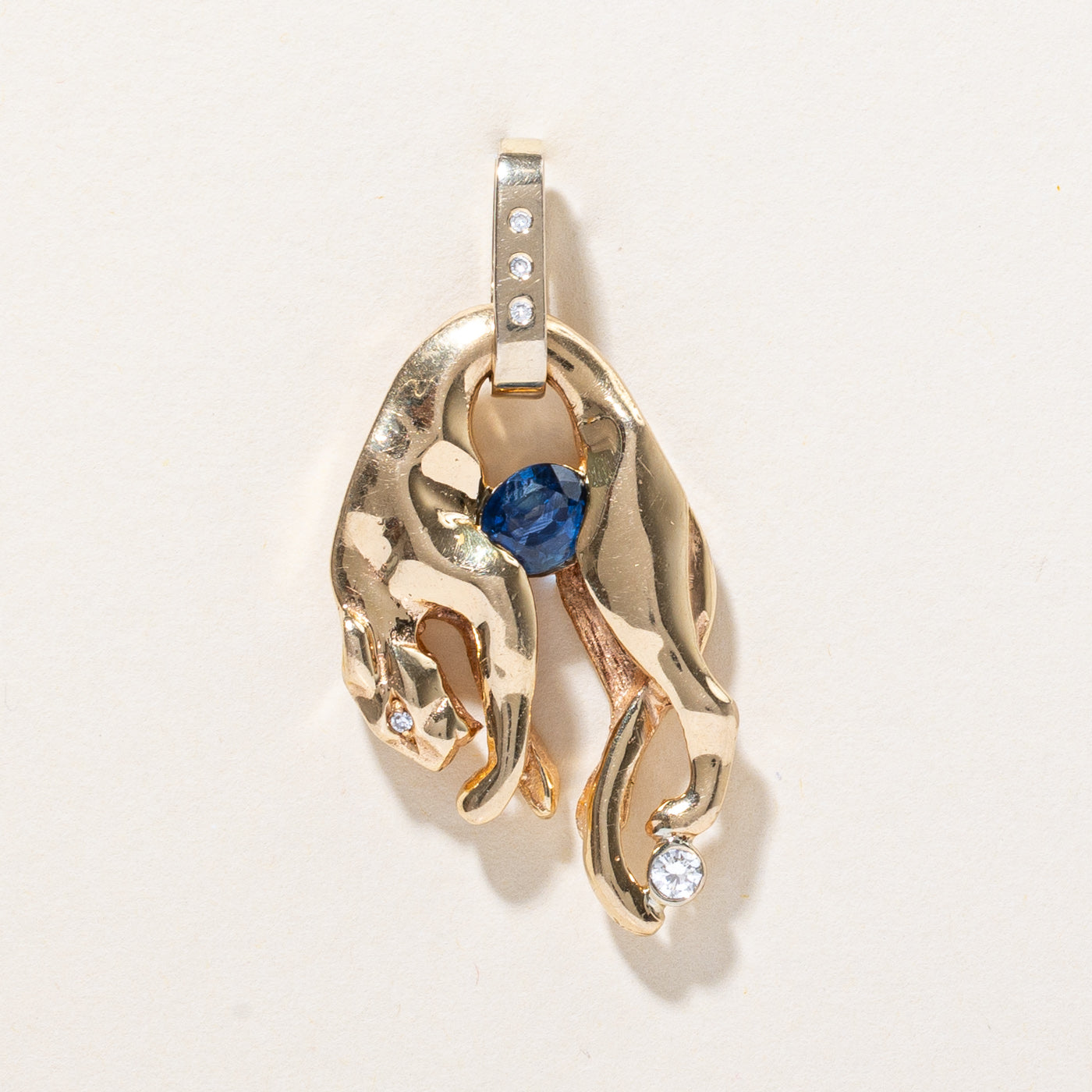Sapphire & Diamond Panther Pendant | 1.10ct, 0.035ctw |