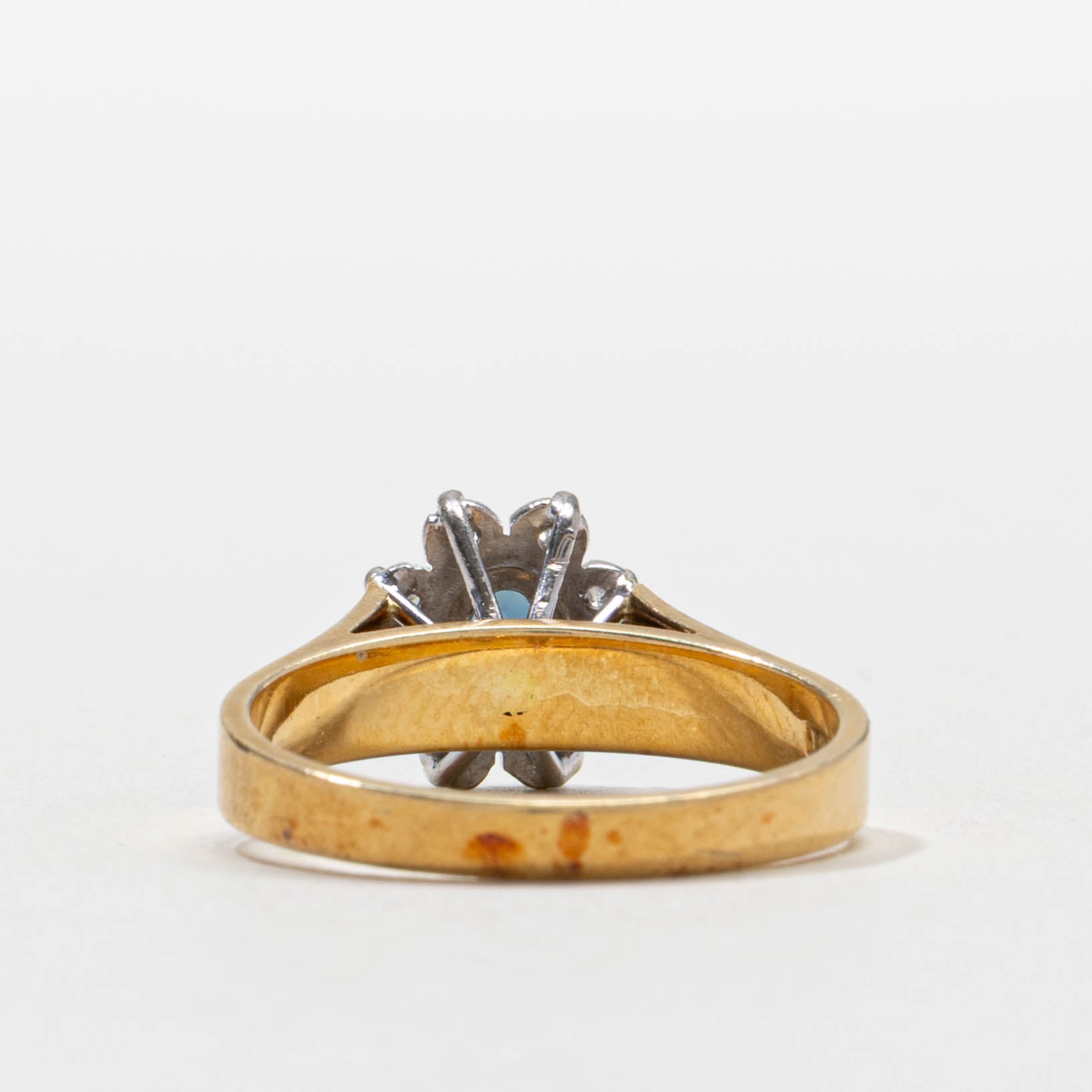 18k Sapphire & Diamond Daisy Cluster Ring | SZ 6.25