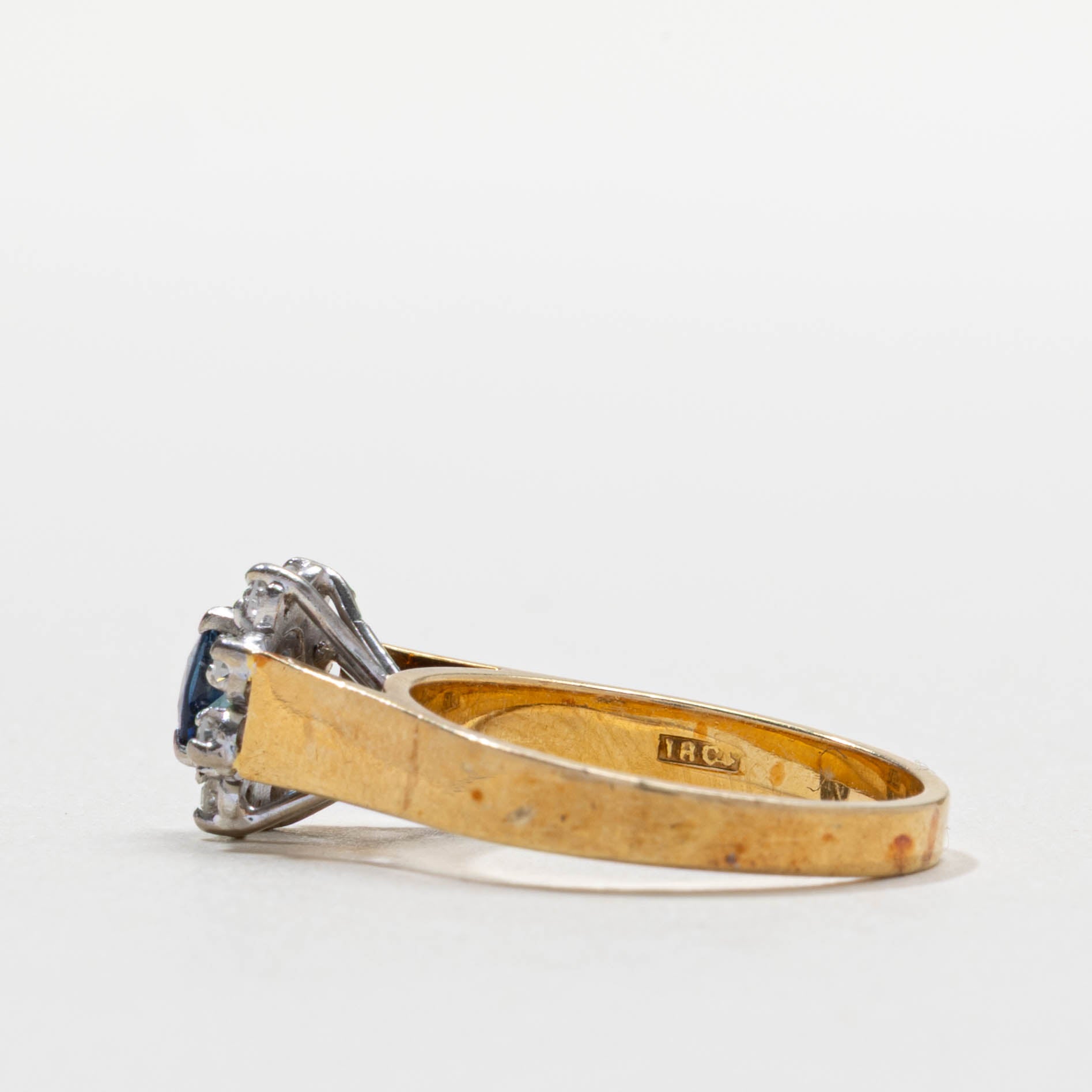 18k Sapphire & Diamond Daisy Cluster Ring | SZ 6.25