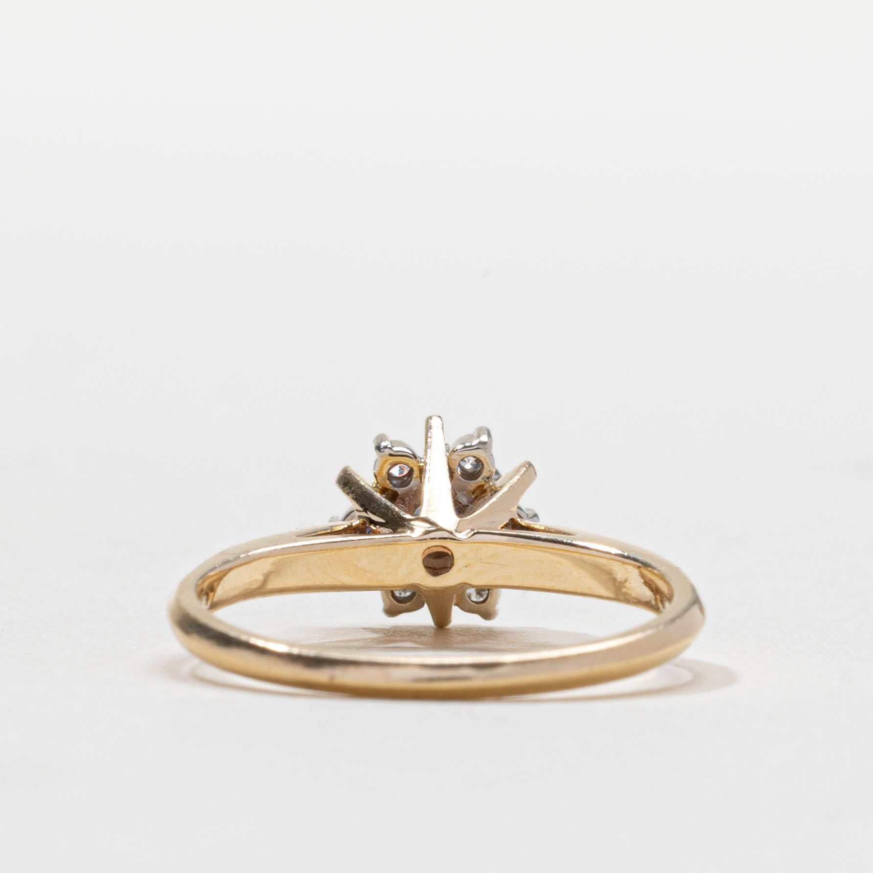 14k Sapphire & Diamond Petal Cluster Ring | SZ 4.75
