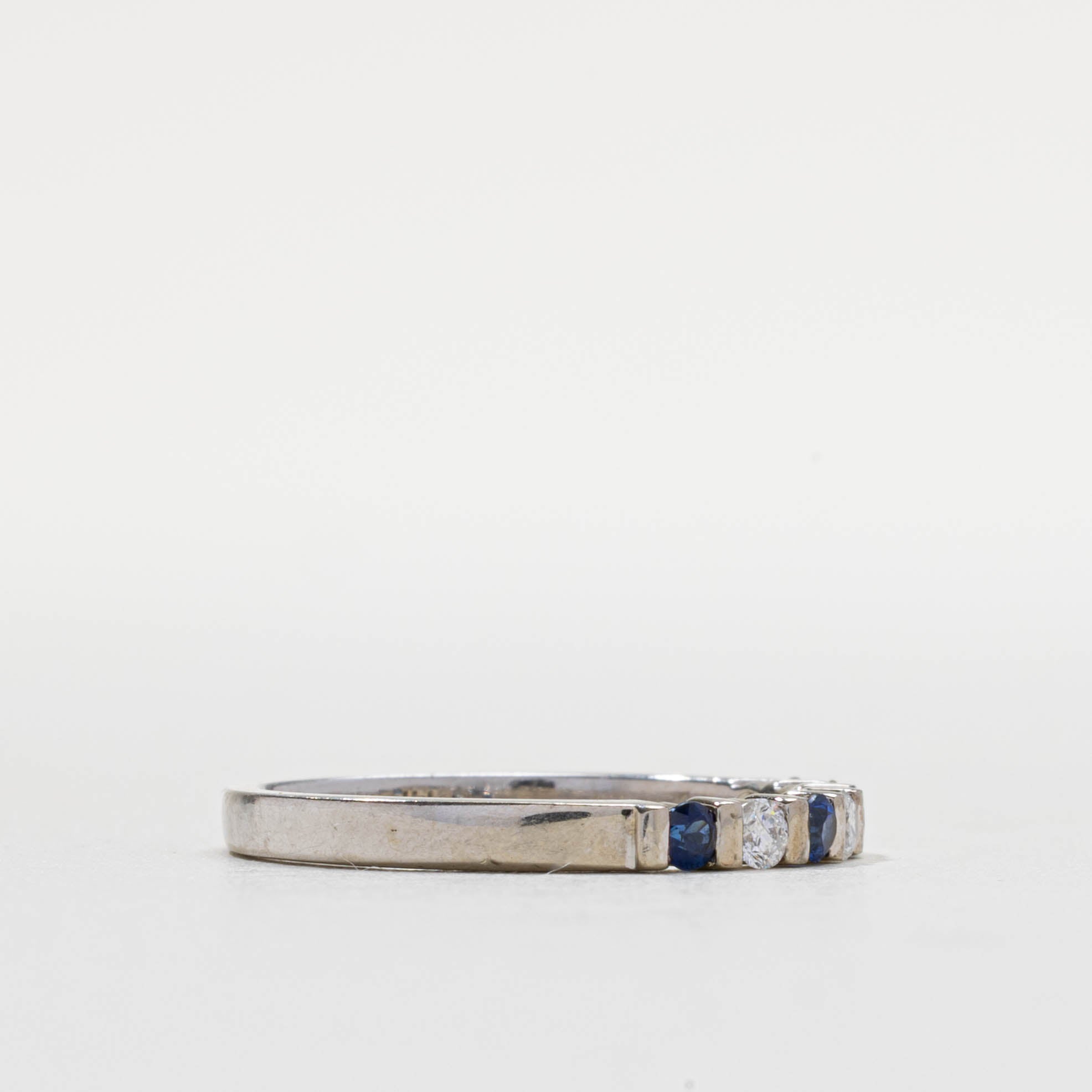 14k Synthetic Sapphire & Natural Diamond Band | 2.20mm | SZ 6.75