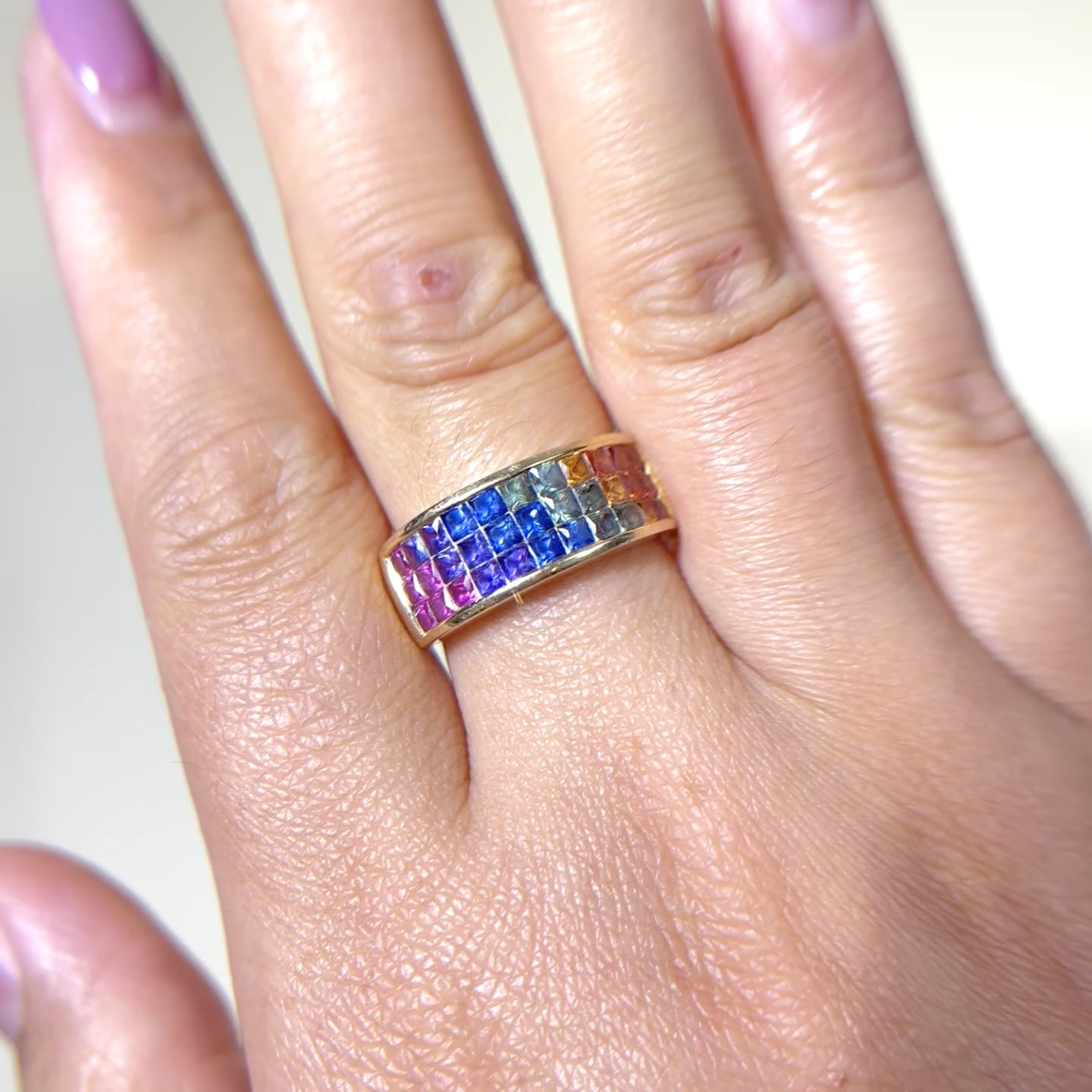 (525) 14k Yellow Gold Ring 1.5 ct offers Sapphire Multicolor