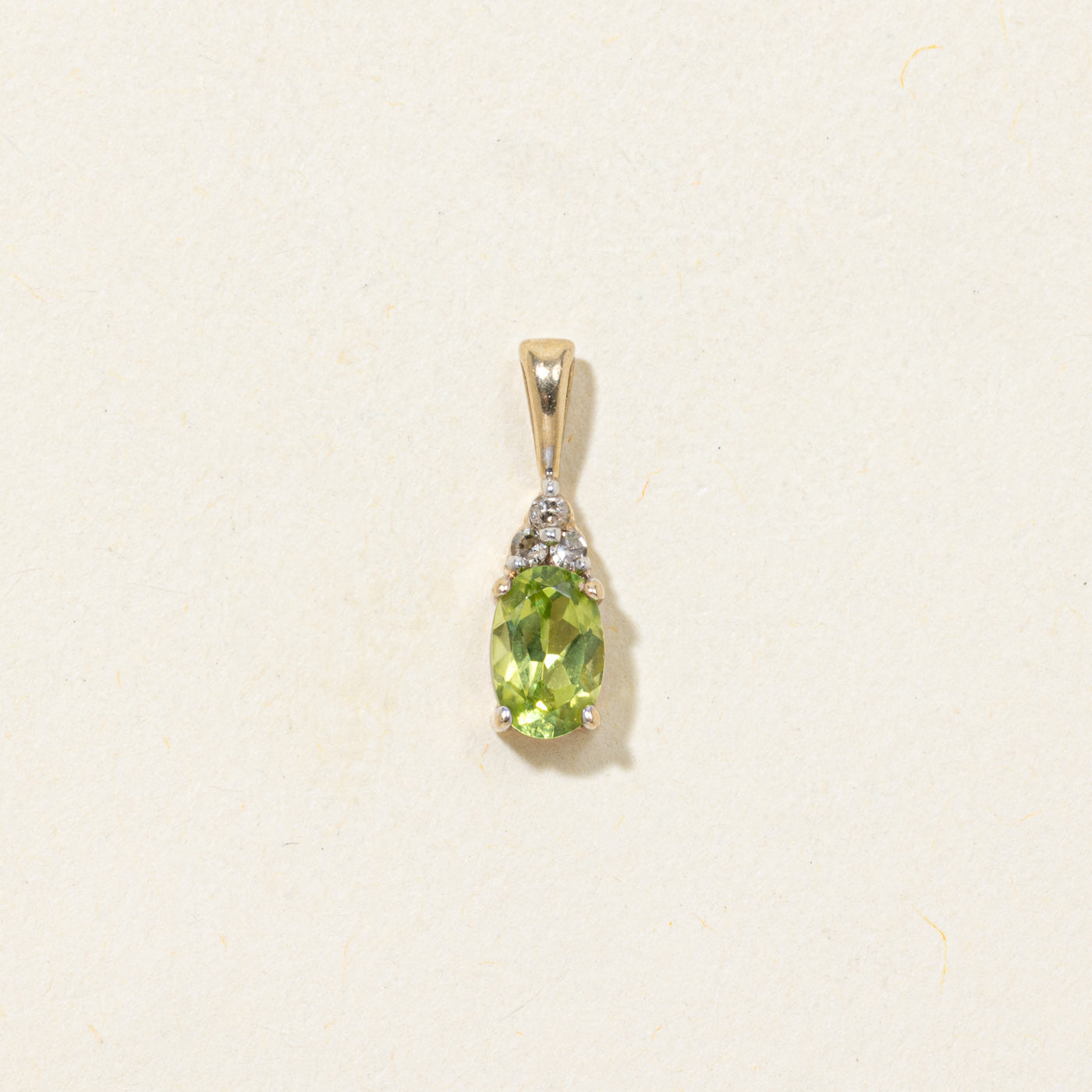 Oval Cut Peridot & Diamond Pendant