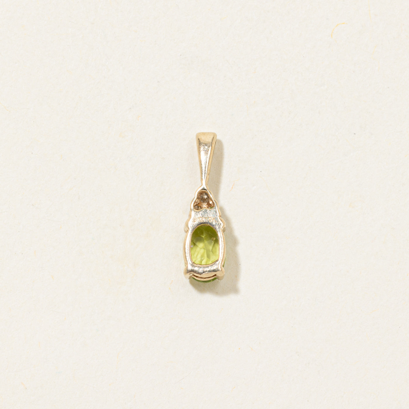Oval Cut Peridot & Diamond Pendant