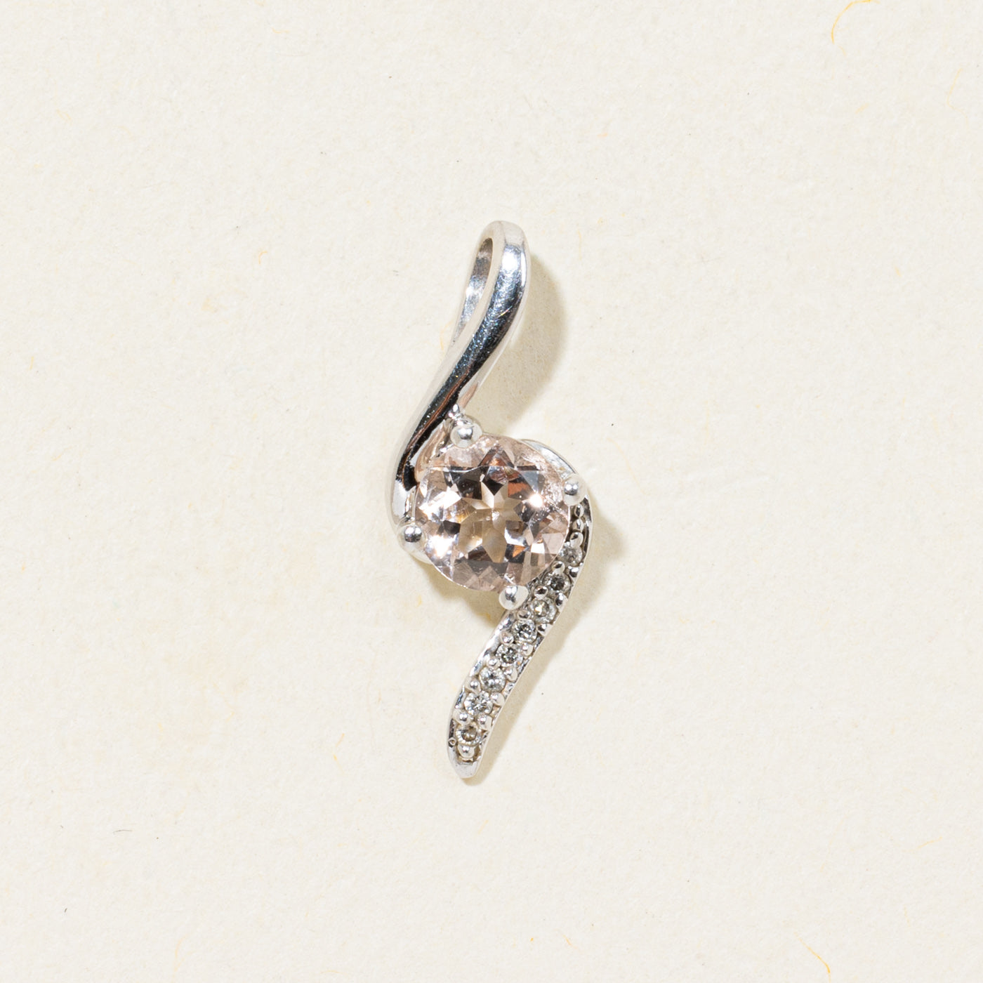 Pendentif en morganite et diamant