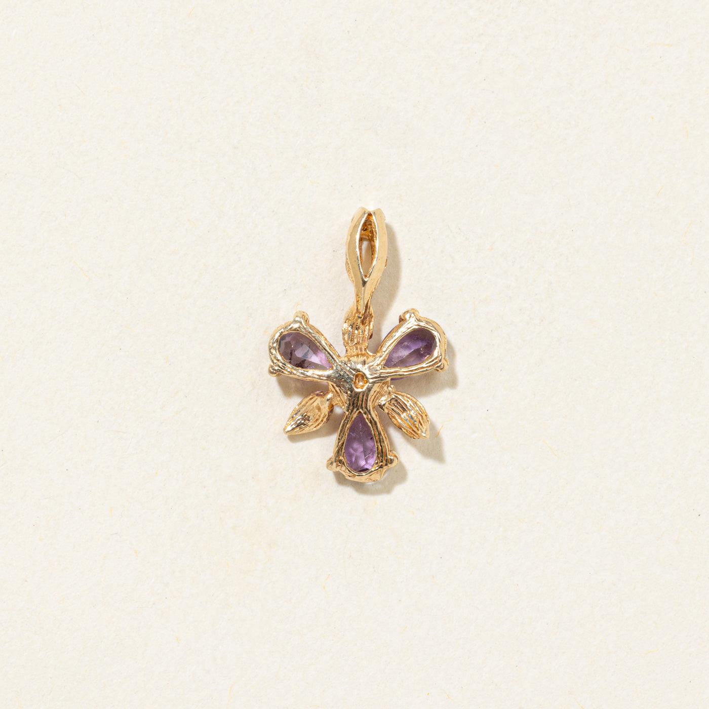 Pear Cut Amethyst Floral Pendant