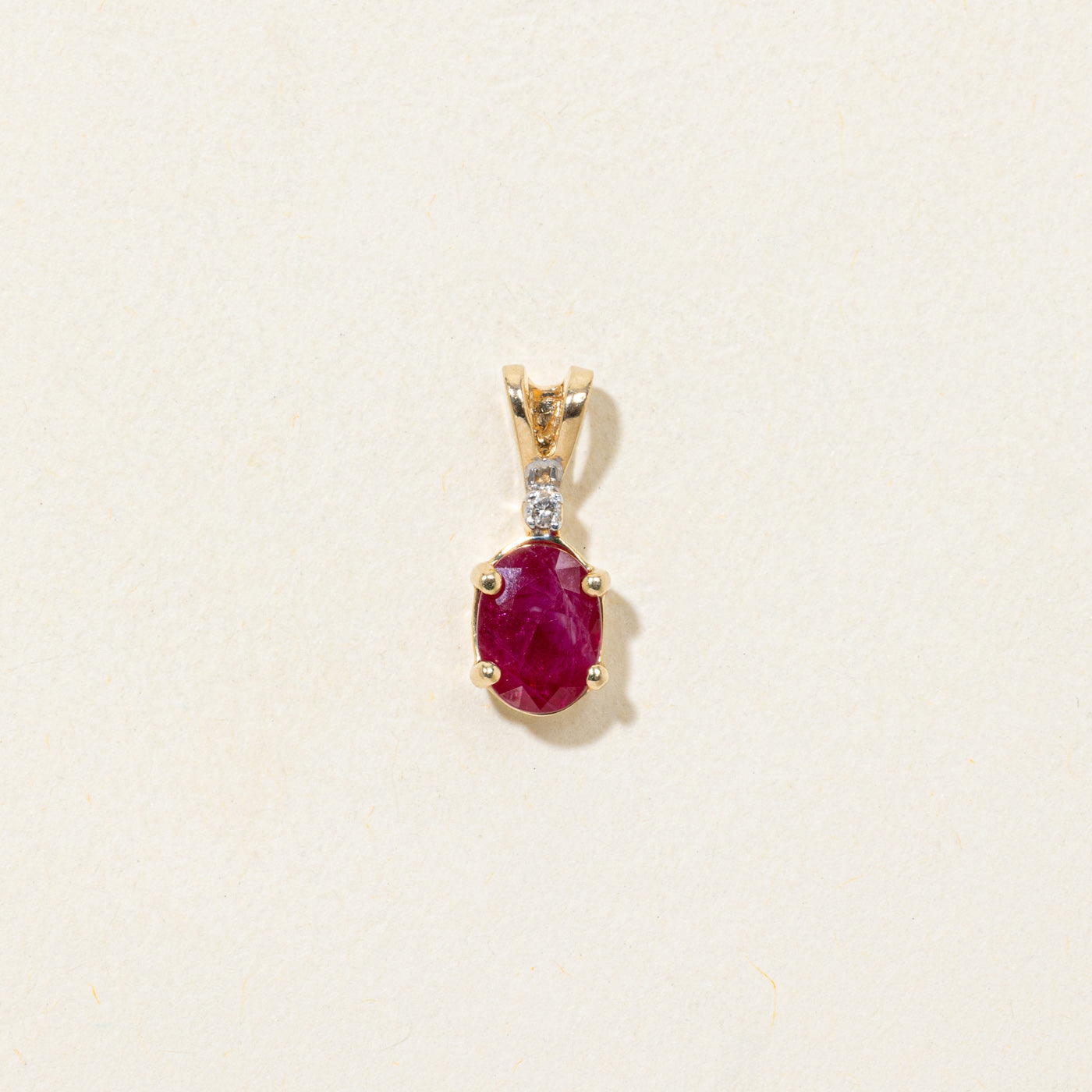 Oval Cut Ruby & Diamond Pendant